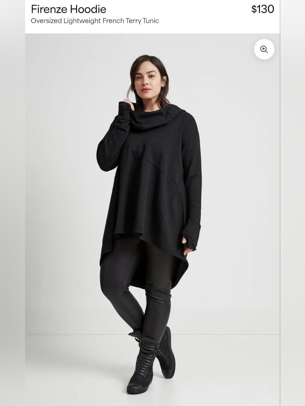 Marcella Firenze Black 🖤 Oversized Hoodie Tunic XL - Picture 3 of 9